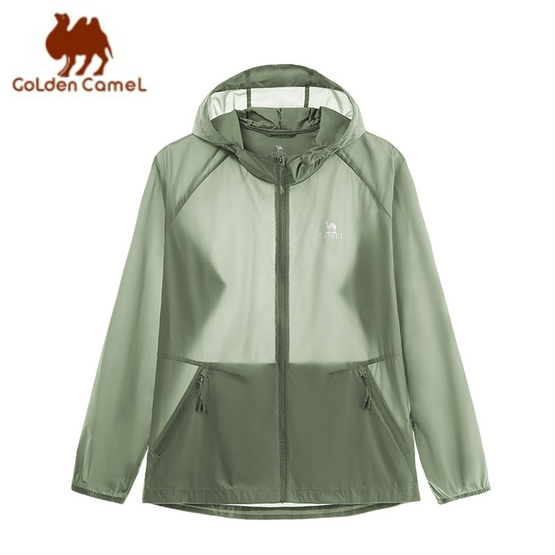 Outdoor Adventure Clothing - ゴールデンキャメル日焼け防止服軽量通気性抗紫外線スポーツシャツ屋外日焼け止め釣りジャケット夏新