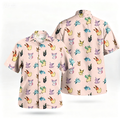 Outdoor Adventure Clothing - 2026 夏バンダイミミッキュ紫柄アロハシャツ夏のファッション純粋なメンズキャンプシャツ子供服 Tシャツ Y2k 女性