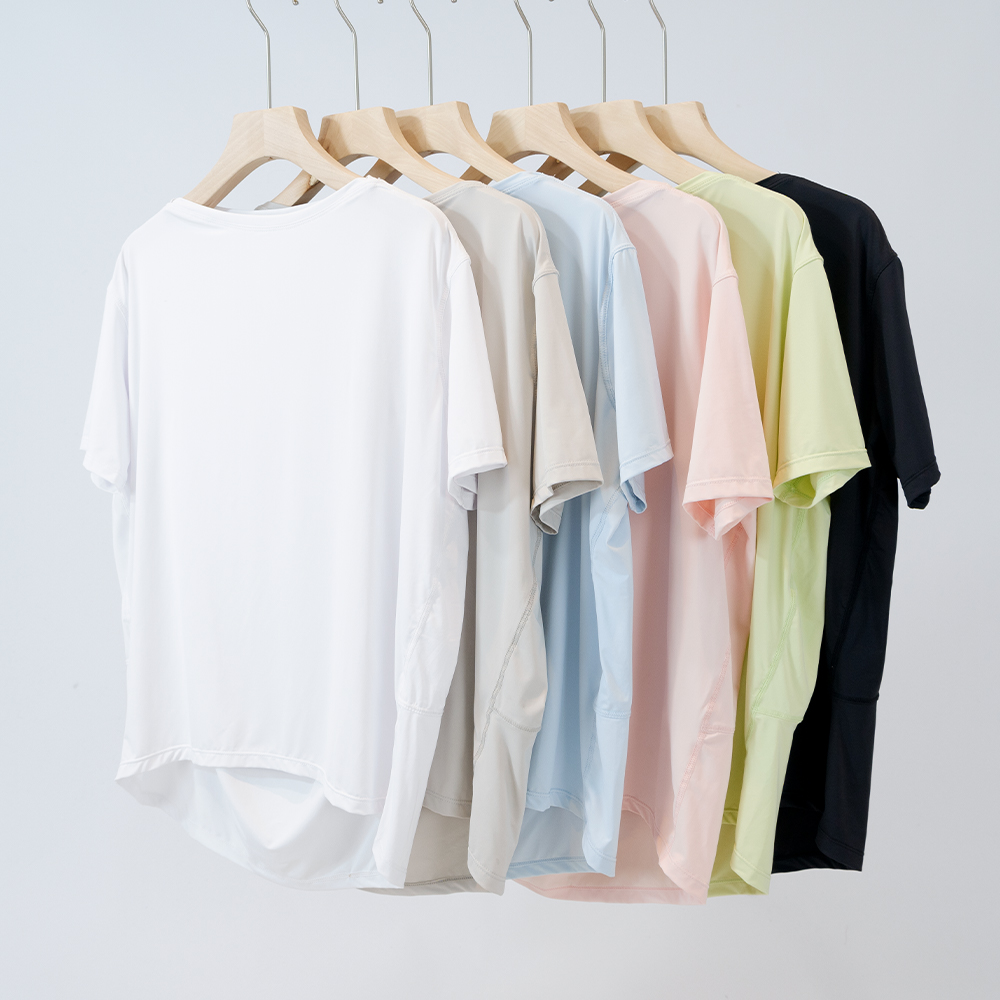 LULU FLORA 日焼け止めアイスシルク半袖ヨガ服、夏キ - Outdoor Adventure Clothing のレビューと価格
