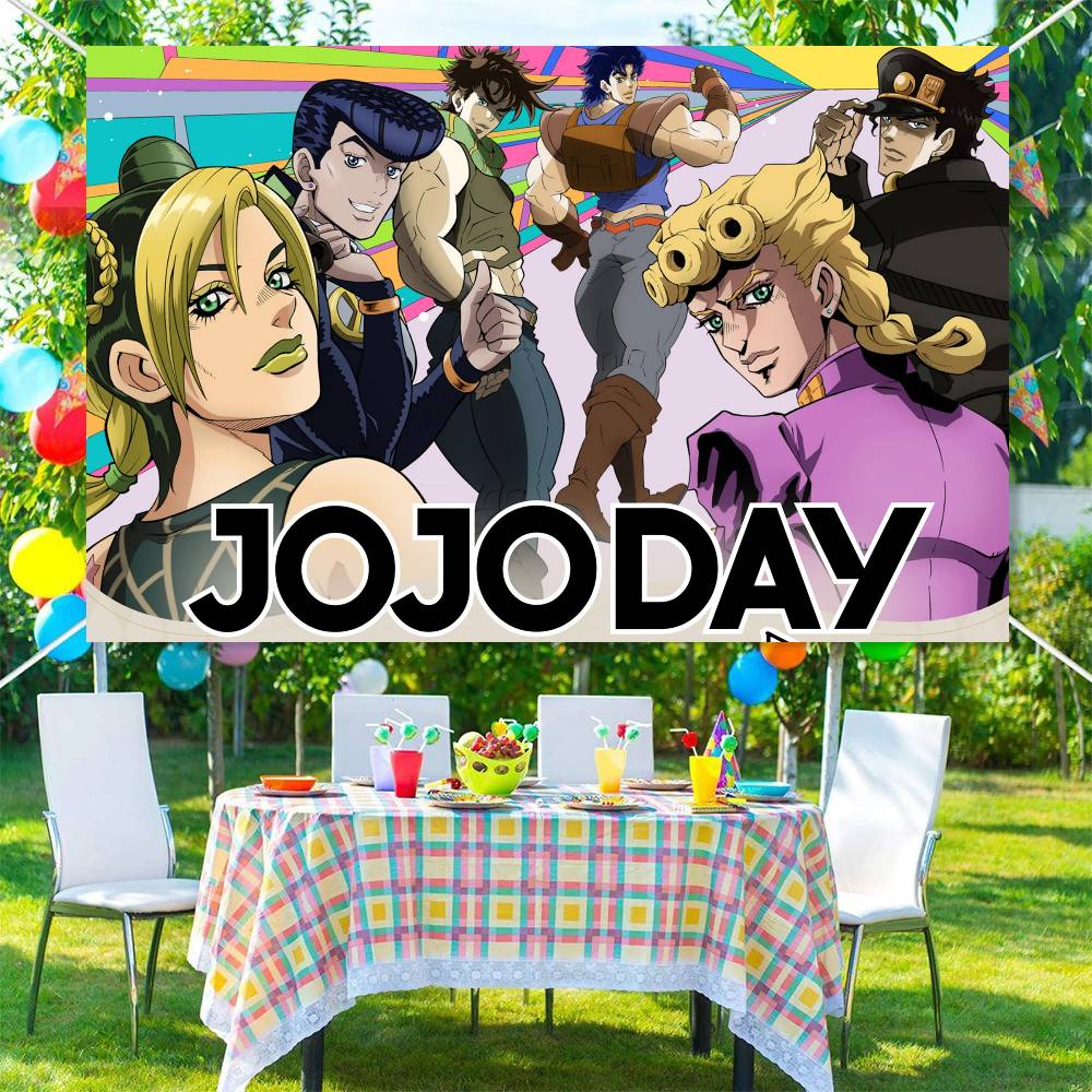 日本のアニメジョジョの奇妙な冒険ハッピーバースデー背景装飾背 - Outdoor Adventure Day のレビューと価格