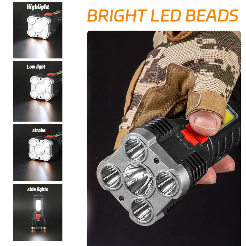 5 LED ハイパワー LED 懐中電灯 充電式キャンプ用ス - Outdoor Adventure Camp のレビューと価格