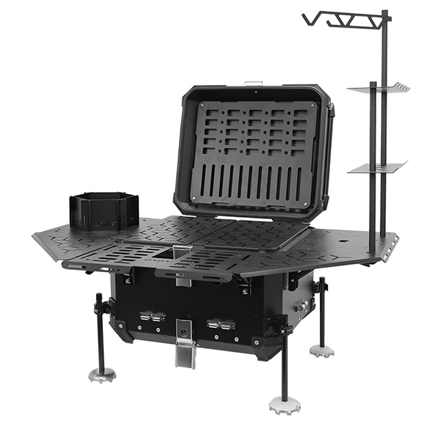 多機能アルミ合金製アーマードテールボックス - ポータブルア - Outdoor Adventure Table With Storage のレビューと価格