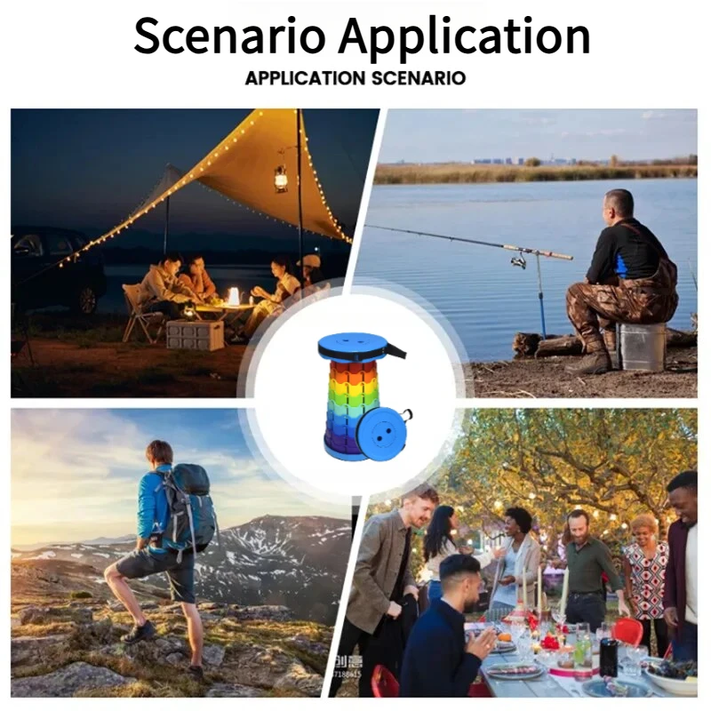 レインボー伸縮式キャンプスツール ポータブル 厚手 折りたた - Outdoor Adventure Camp のレビューと価格