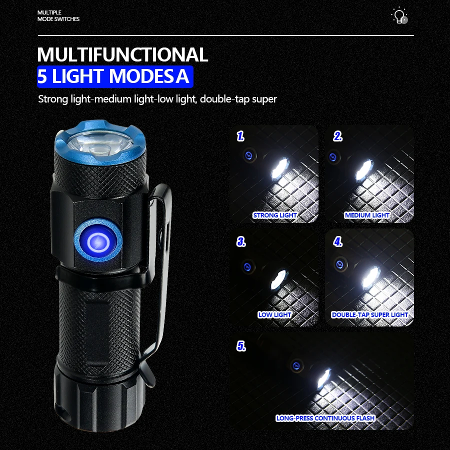 20 ワット超高輝度 P50 LED 懐中電灯ミニ充電式テー - Outdoor Adventure Camp のレビューと価格